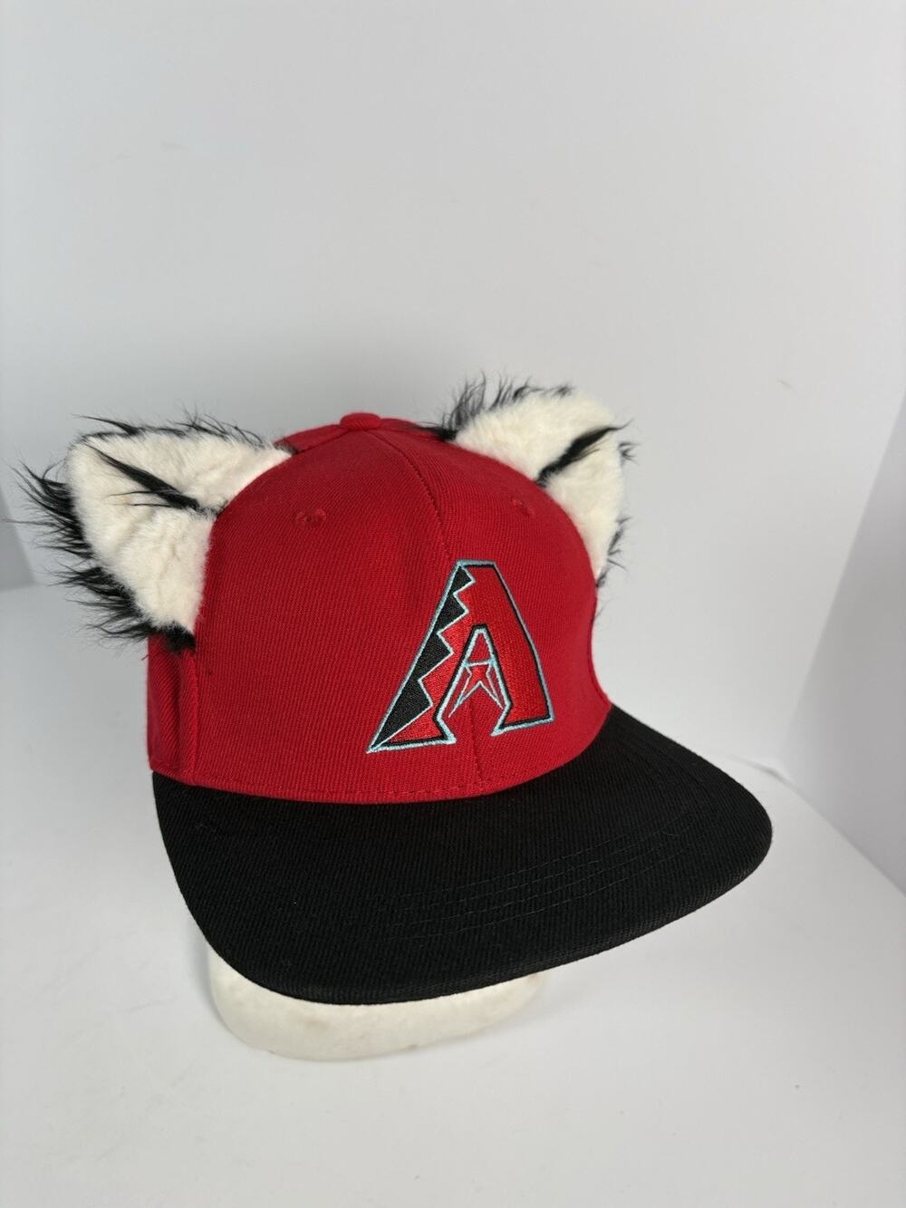 Arizona Diamondbacks Baxter Ears Hat Red Black Furry Mascot Baseball Cap MLB AZ